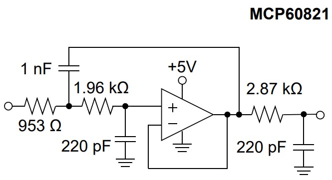 Application Circuit Diagram - Microchip Technology MCP6082x Operational Amplifiers